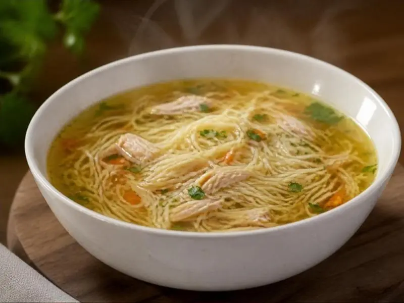 شوربة فراخ بالشعرية — مرقة فراخ بودر للرز الأصفر